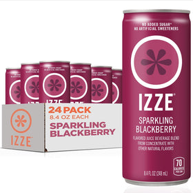 IZZE Blackberry sparkling juice can shows bold natural flavor and portable 8.4 oz serving.