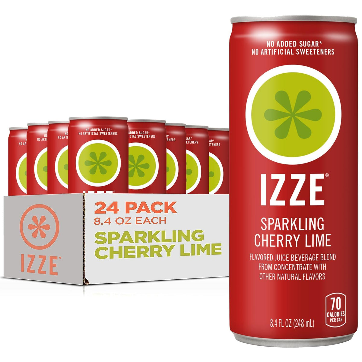 IZZE Cherry Lime can offering a refreshing real-fruit option for anytime refreshment.