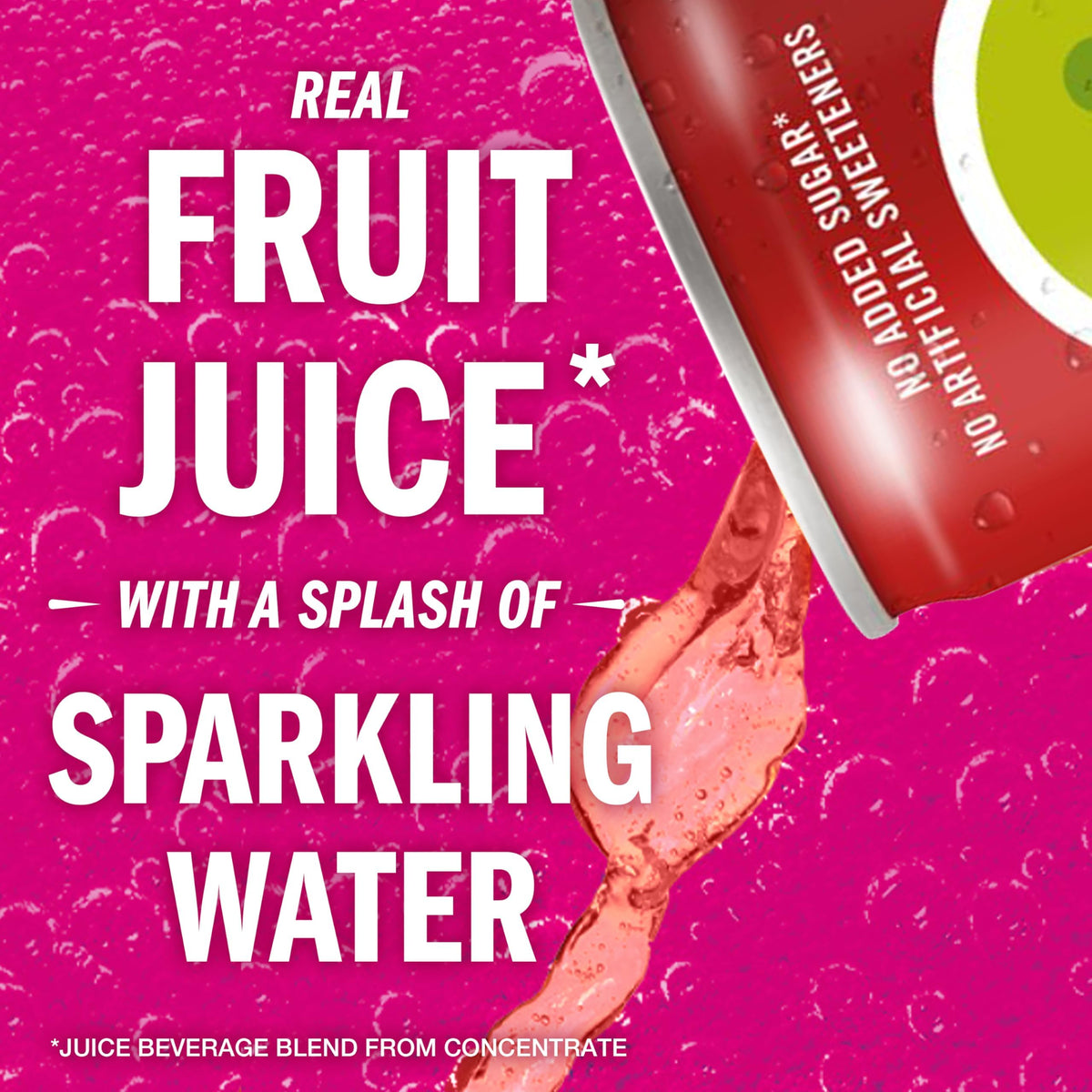 Close-up of the IZZE Cherry Lime label shows bold real-fruit content.