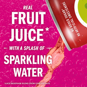 Close-up of the IZZE Cherry Lime label shows bold real-fruit content.
