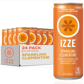 IZZE Clementine sparkling juice can in front view for a refreshing on-the-go citrus boost.