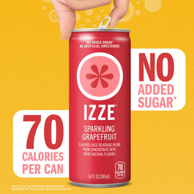 Close-up of bubbles in IZZE Grapefruit for a lively moment