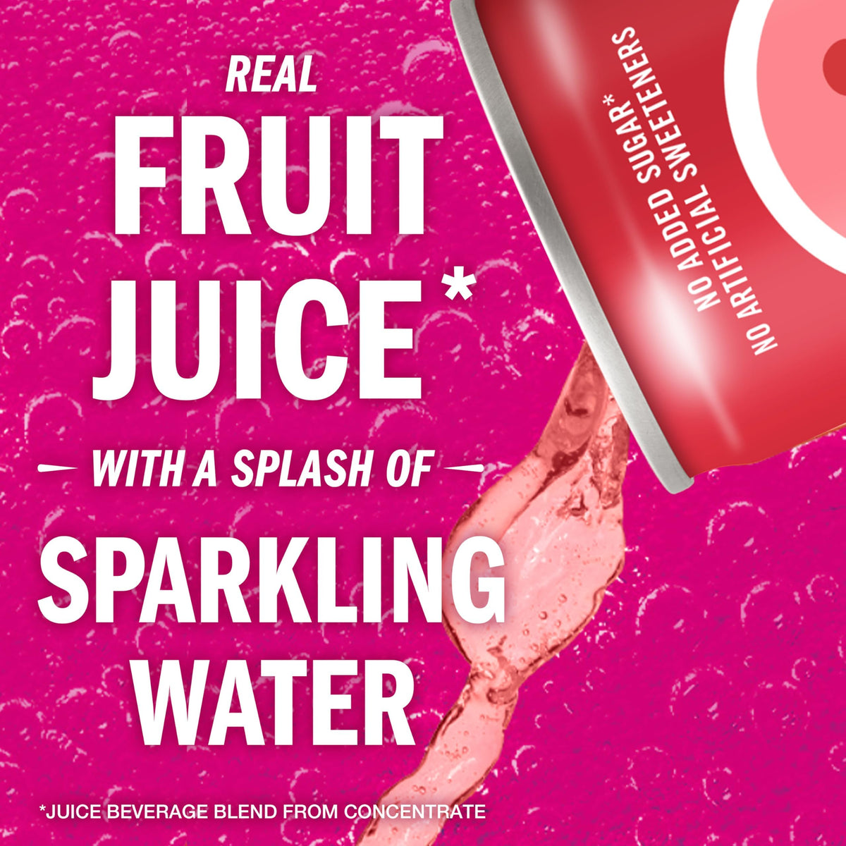 Poured IZZE Grapefruit into glass showing fizz and fruity aroma