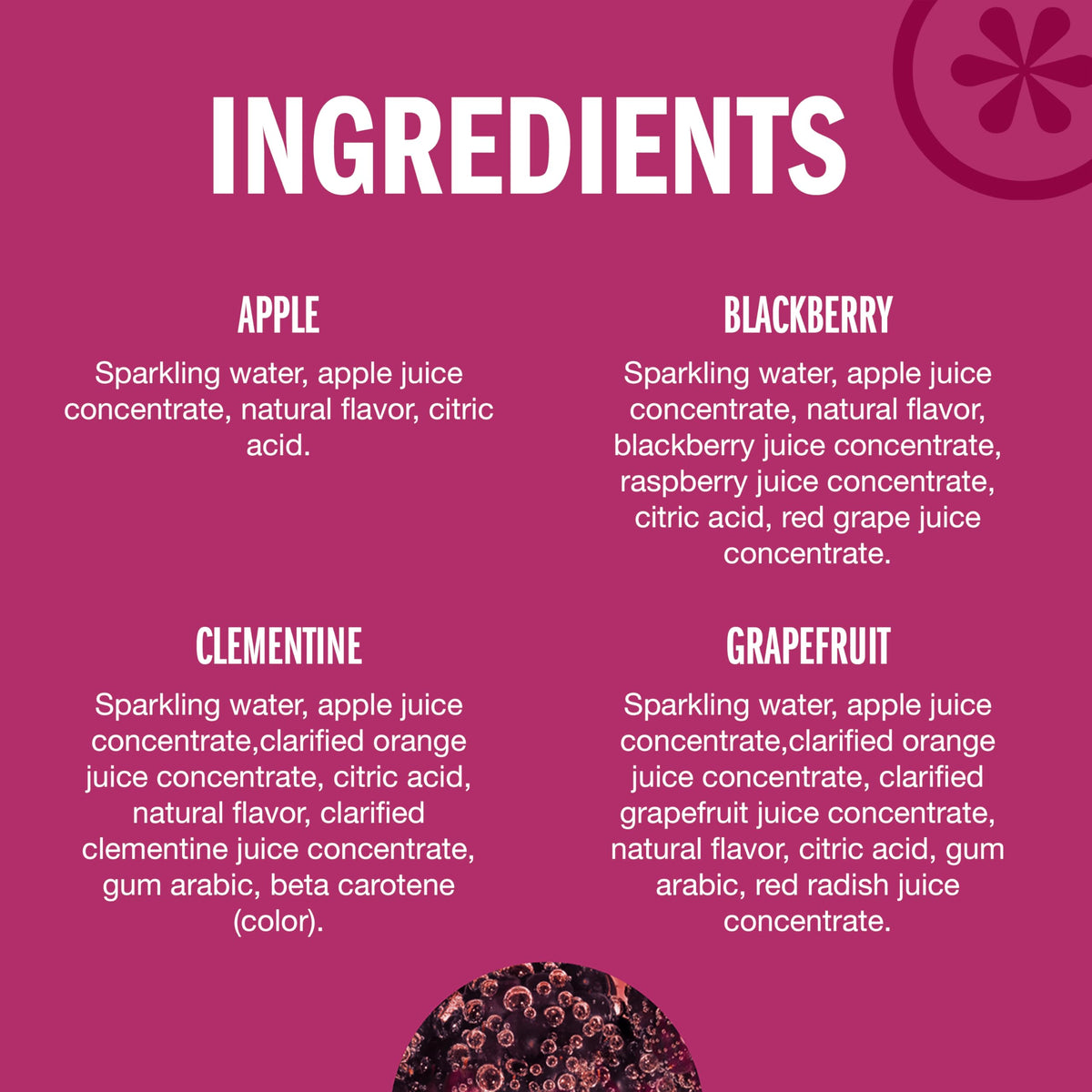 Close-up of IZZE non-GMO label and clean ingredients