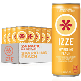 IZZE Peach Sparkling Juice can offers refreshing fruit-forward flavor and fizz