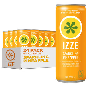 IZZE Pineapple sparkling juice can showing tropical flavor and refreshment appeal