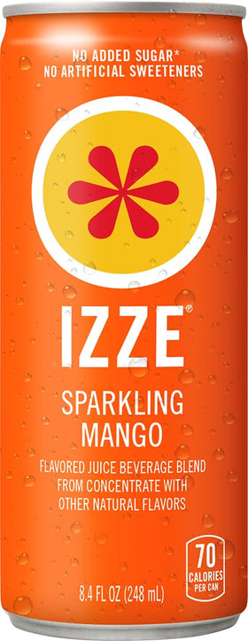 IZZE sparkling Clementine can, real juice, no added sugar, citrusy sip.