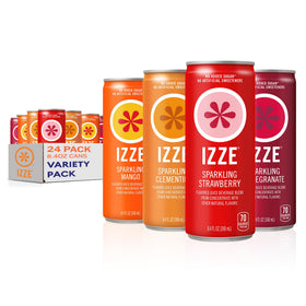 IZZE sparkling mango can, real juice, no added sugar for a refreshing pick-me-up.