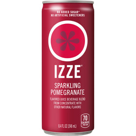 IZZE sparkling pomegranate can, real juice, no added sugar, great at gatherings.