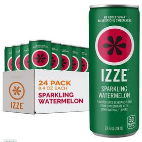 IZZE Sparkling Watermelon can front view showing real fruit flavor and no added sugar.