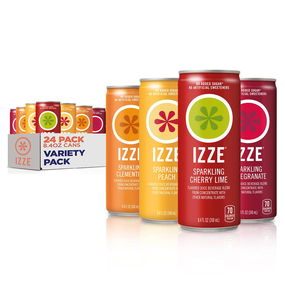 IZZE Sunset Clementine can with bold citrus flavor for a refreshing real-fruit sip.