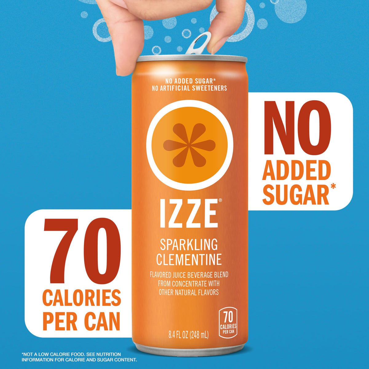 IZZE Sunset Pomegranate can presenting crisp, bold flavor suitable for meals.
