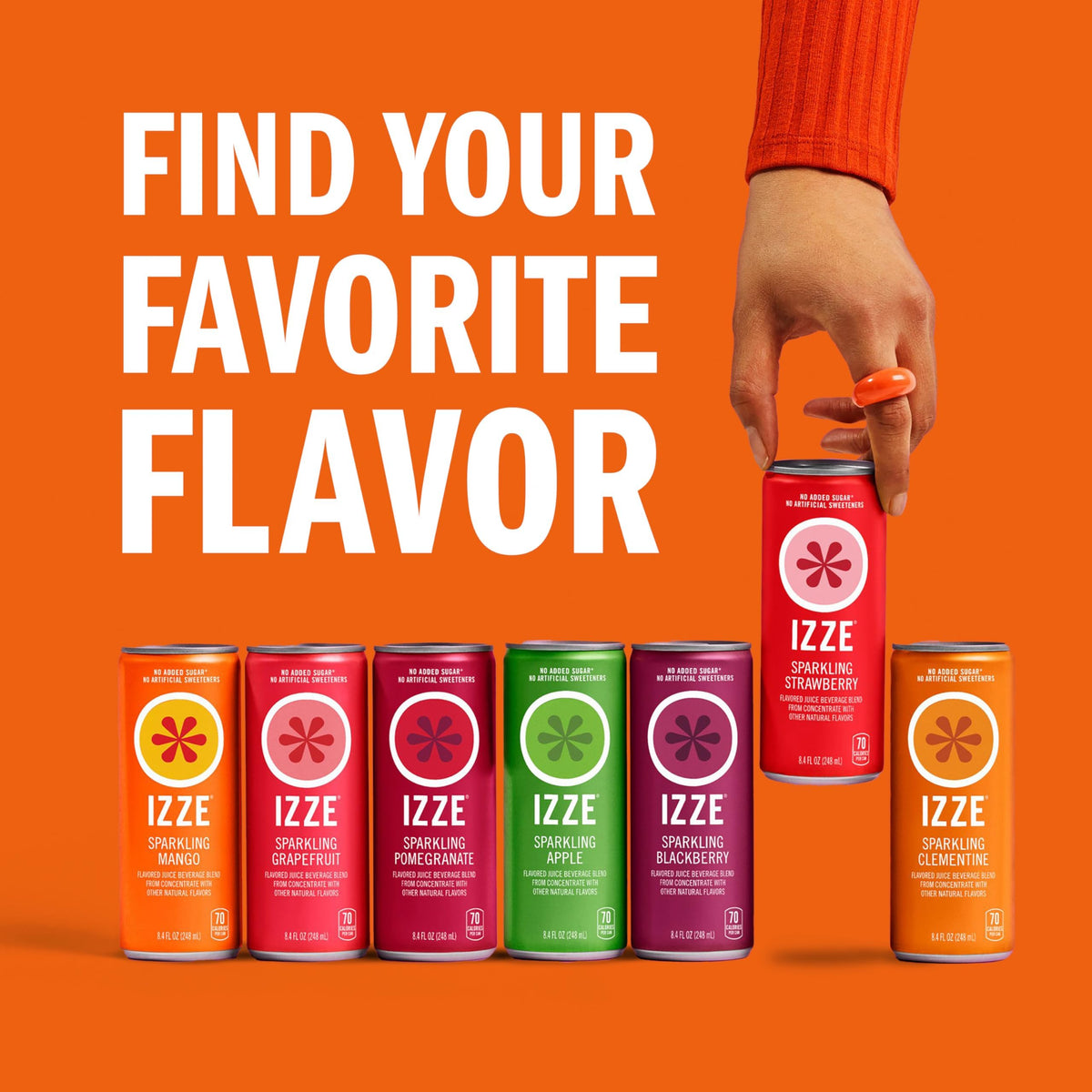 IZZE Sunset Variety Pack top view suggesting convenient six-pack for stocking.