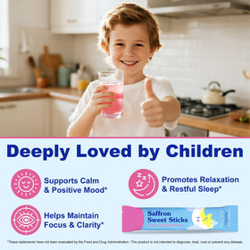 J&H Jasmine&Hyacinth saffron stick offered to a child for daily use