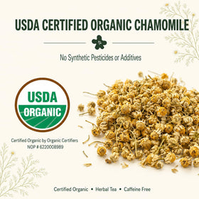 J Mac Botanicals Egyptian chamomile loose flowers ideal for steeping into soothing cups