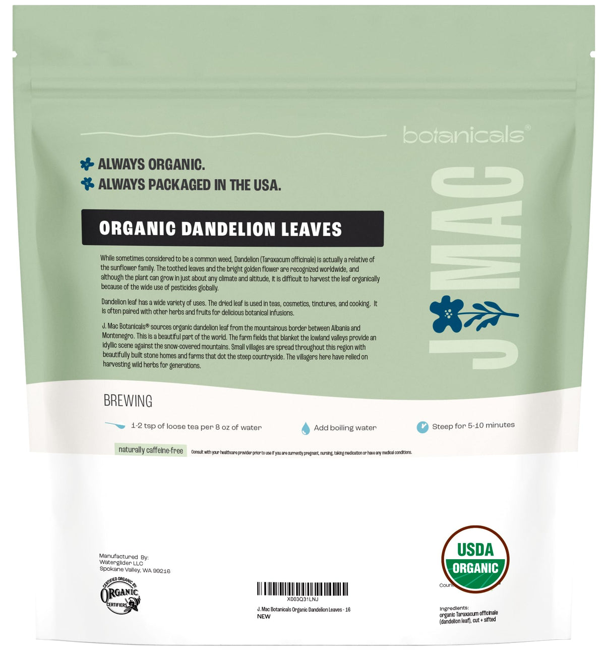 J Mac Botanicals family-owned brand delivering premium organic leaves
