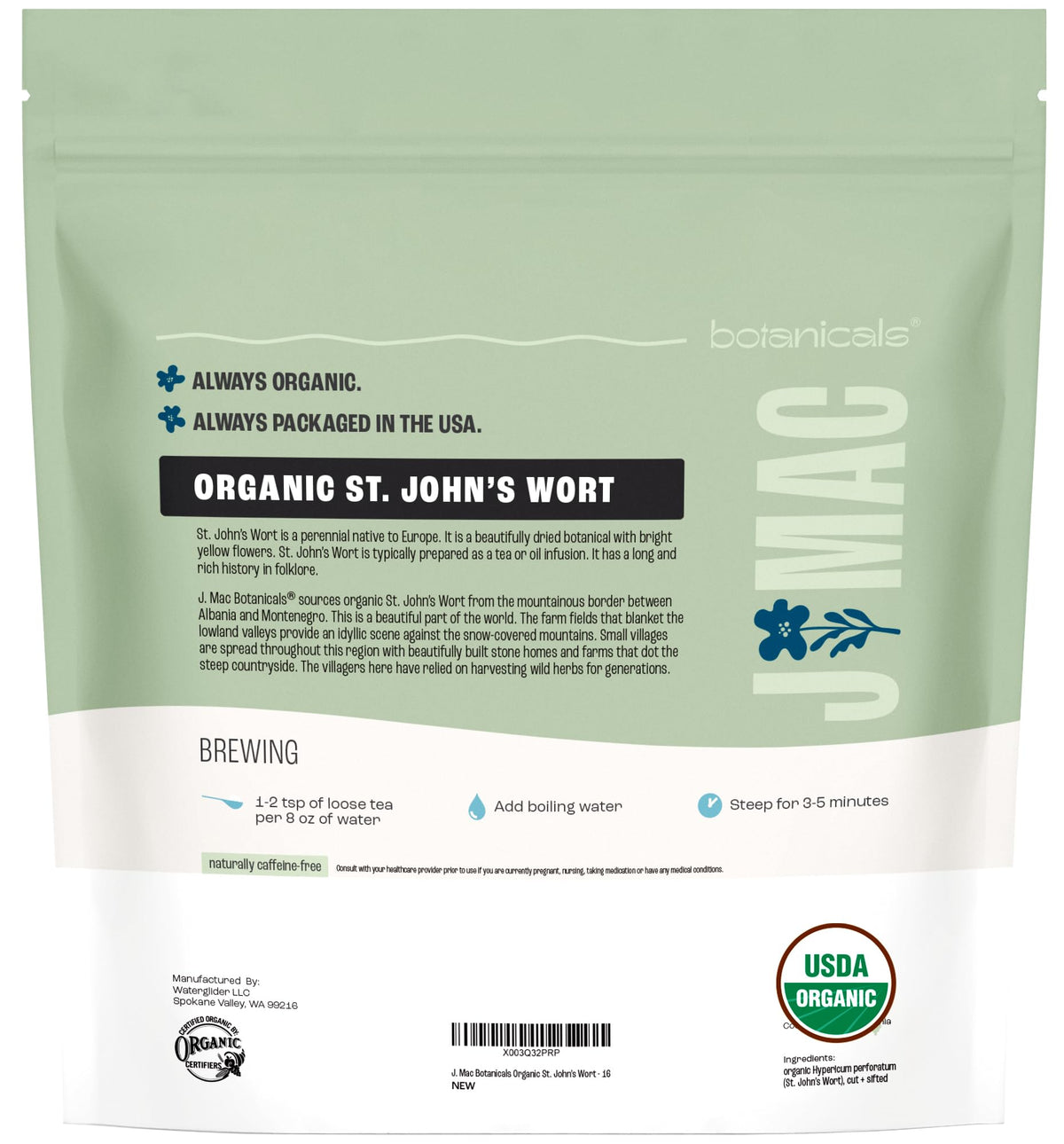 J Mac Botanicals family-owned brand representing traditional harvest.