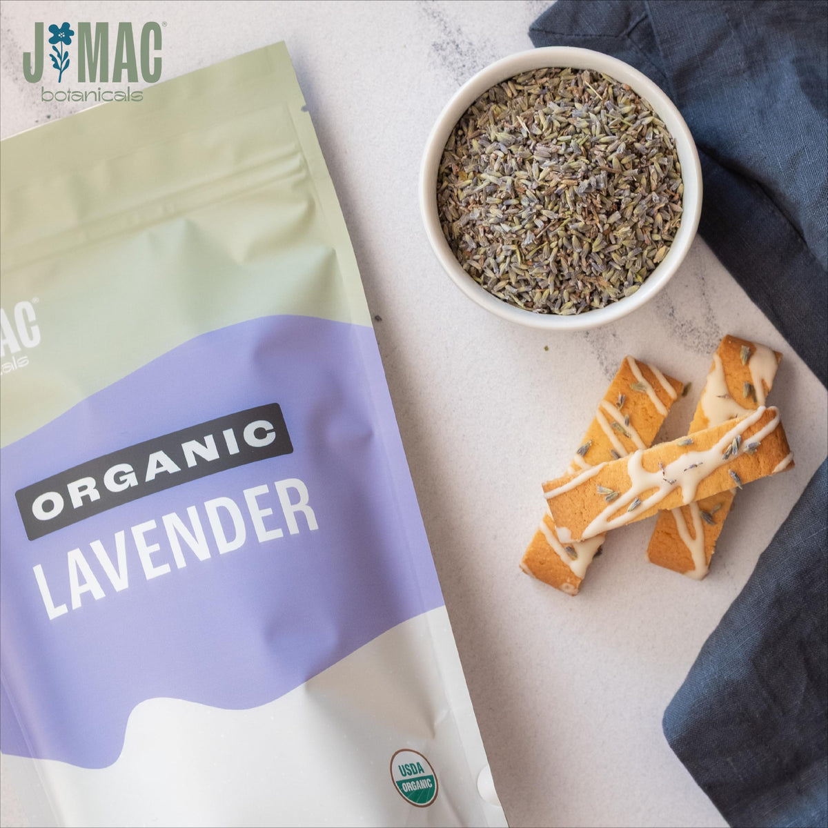 J MAC Botanicals lavender buds candle-diy closeup demonstrating versatility for candles and potpourri.