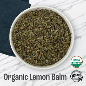 Dried lemon balm leaves bundle from J Mac Botanicals for infusion