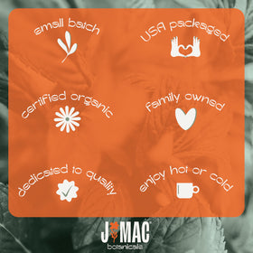 J Mac Botanicals moringa tea cup infusion ready for hot or iced tea.