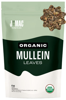 J Mac Botanicals mullein leaves package for tea preparation