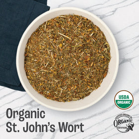 J Mac Botanicals St John's Wort dried flowers add vibrant color to your tea.