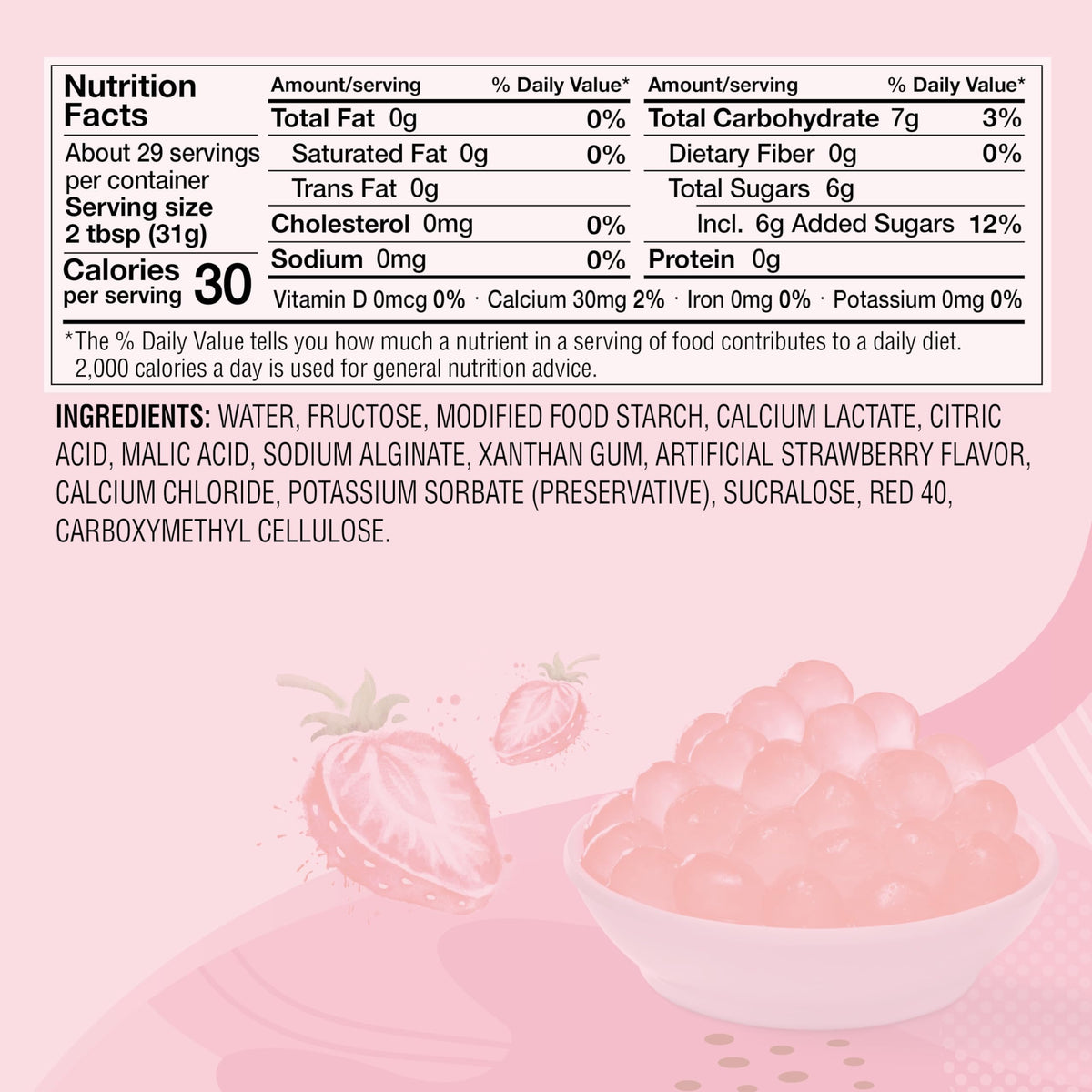 J WAY Gluten free vegan popping boba suitable for dietary needs.