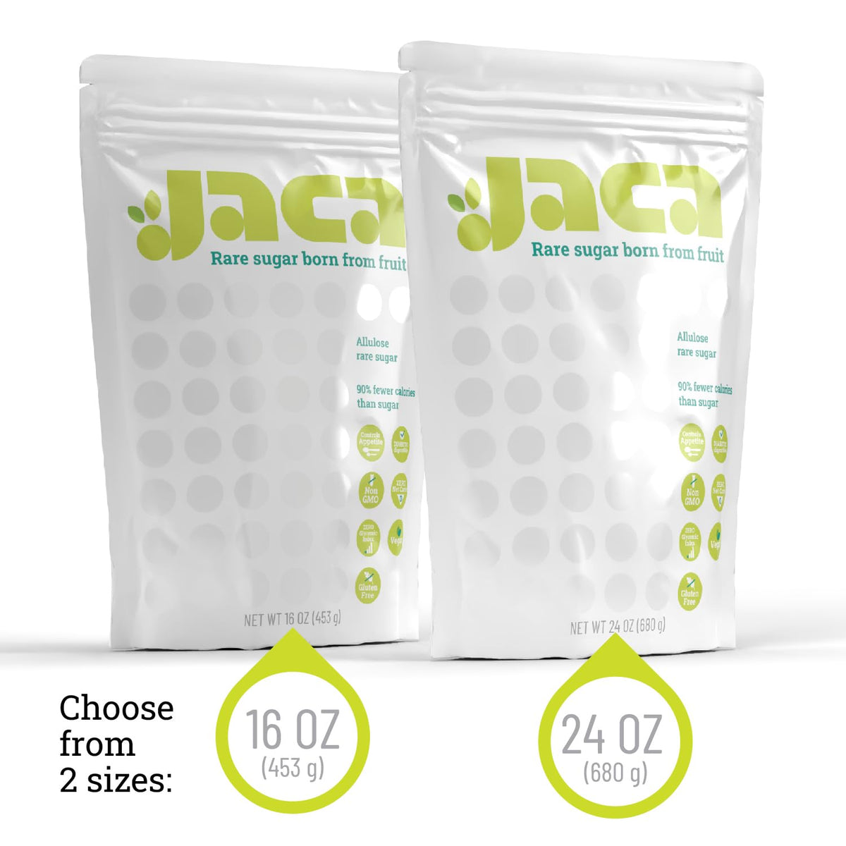 Label and ingredients show dairy free and preservative free sweetener