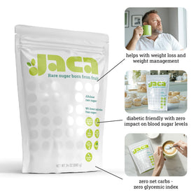 Jaca Rare Sugar on ingredient label close-up highlighting clean formula.