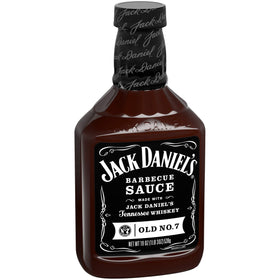 Jack Daniel's Barbecue Sauce fries dipping setup suggests serving on side.