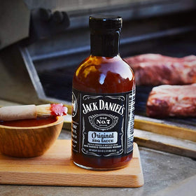 Jack Daniel's Old No. 7 glaze-ready bottle image with glossy finish for plated dishes.
