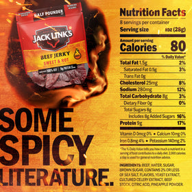 Jack Link's 100% real beef jerky slices highlight premium quality.