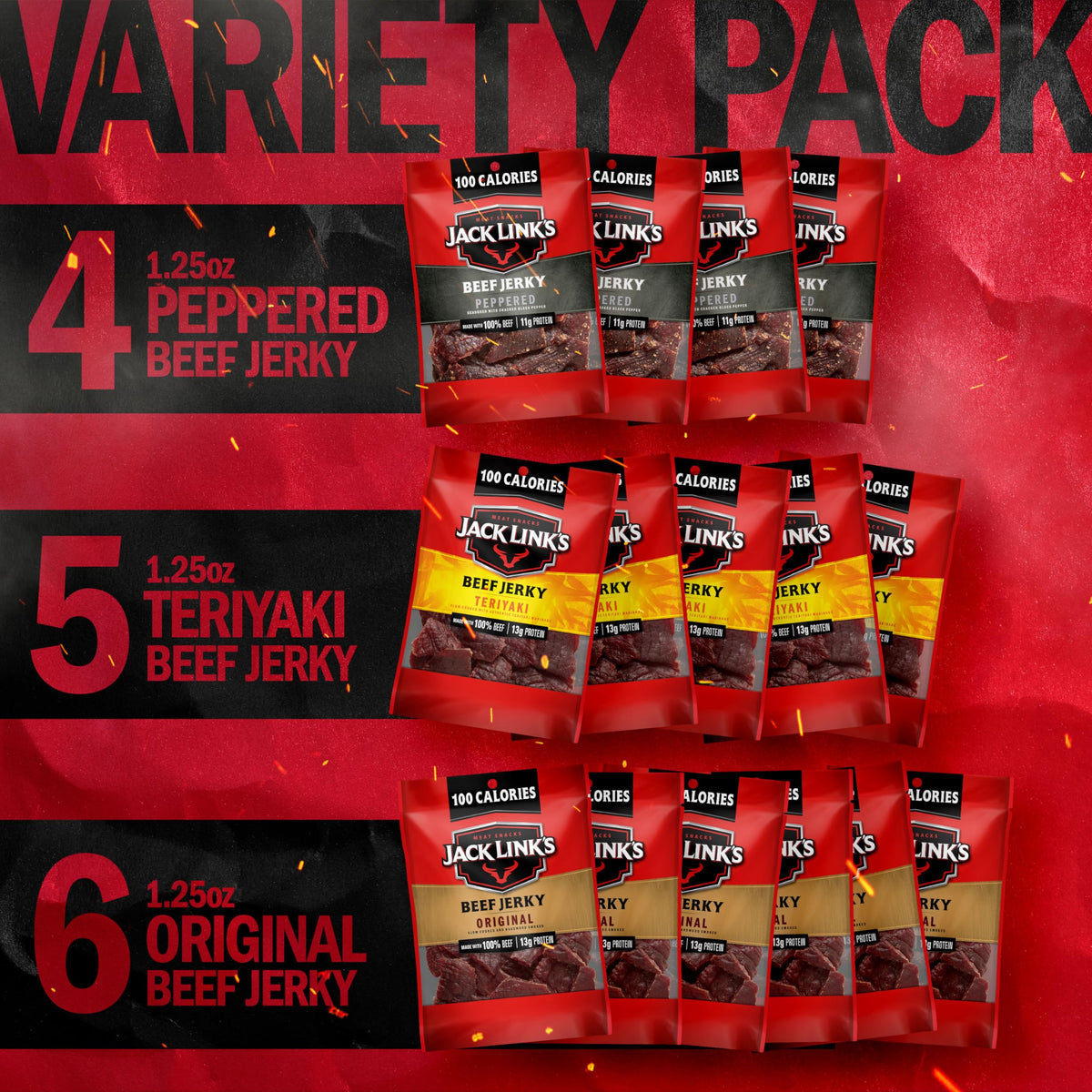 Jack Link's jerky on-the-go, portable meat snack for road trips