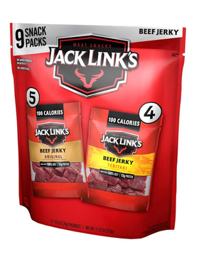Jack Link's Original Beef Jerky bag front view for protein on the go