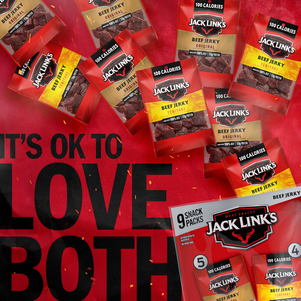 Jack Link's Teriyaki label close-up, sweet and savory balance