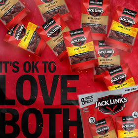 Jack Link's Teriyaki label close-up, sweet and savory balance