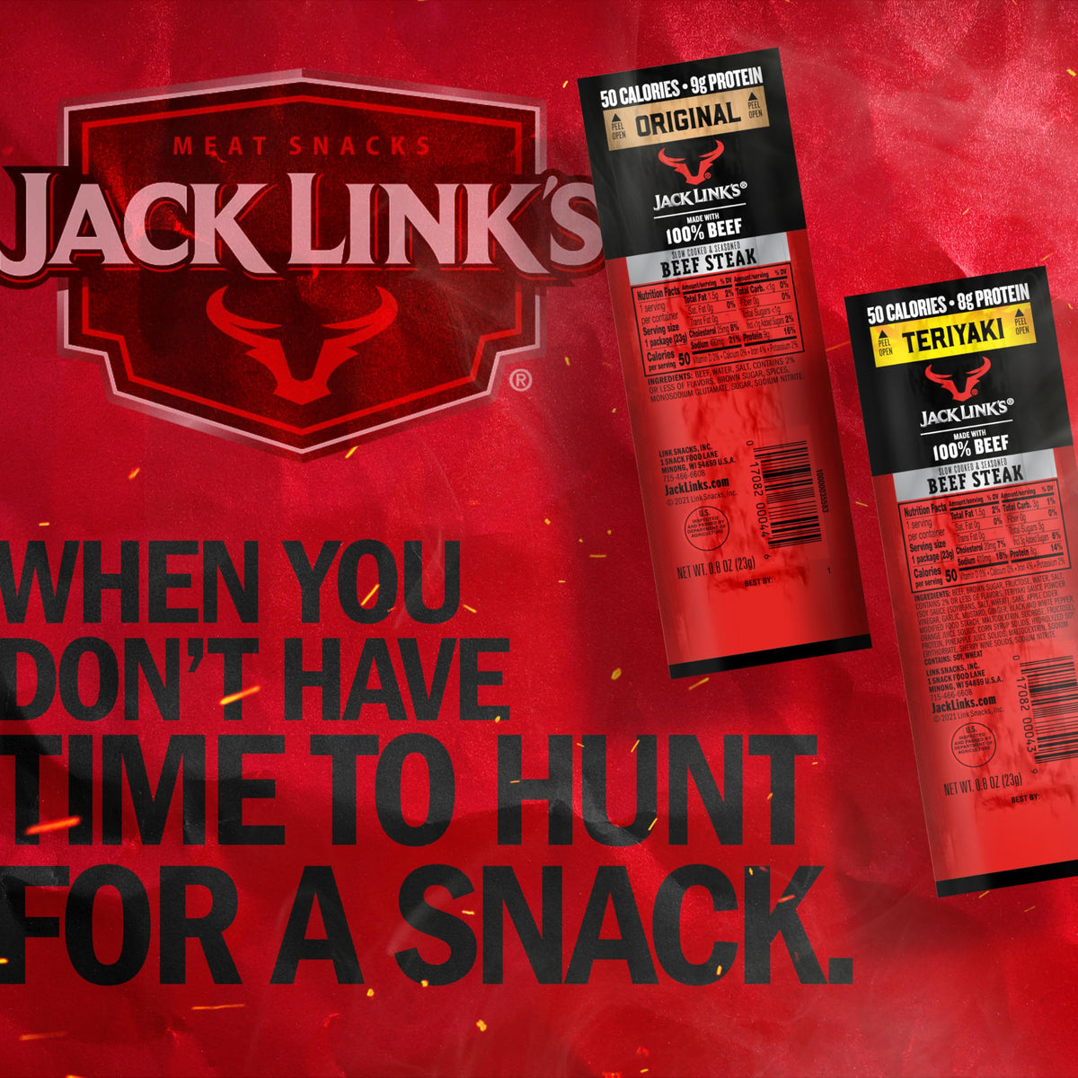 Pantry-friendly Jack Link's Beef Steaks packaging for grab-and-go protein.