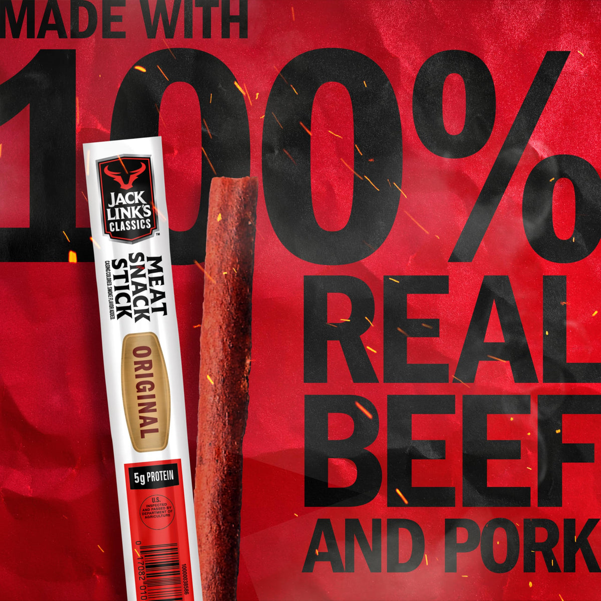 Jack Link's Jerky Sticks offering 5g protein per serving for busy days.