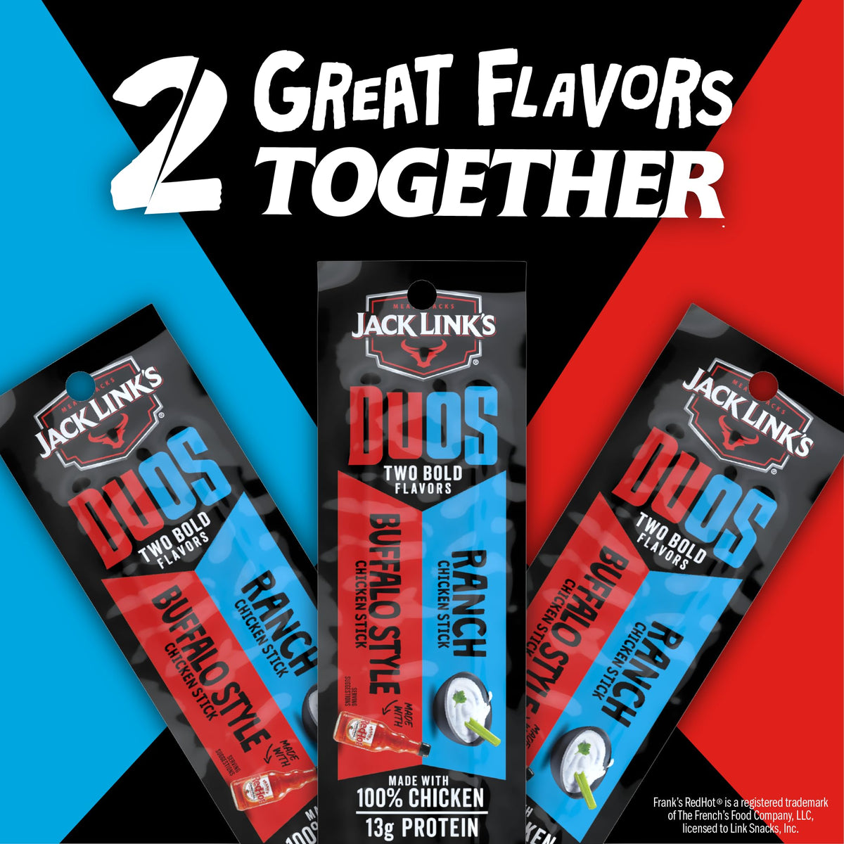 Jack Link's DUOs 100% chicken sticks, premium quality bite
