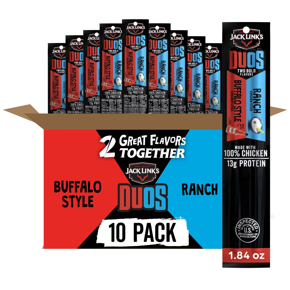 Jack Link's DUOs buffalo-style sticks, bold flavor for on-the-go snacking