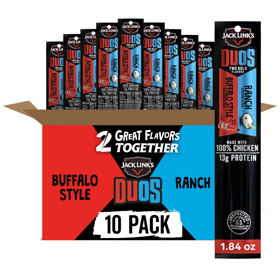 Jack Link's DUOs buffalo-style sticks, bold flavor for on-the-go snacking