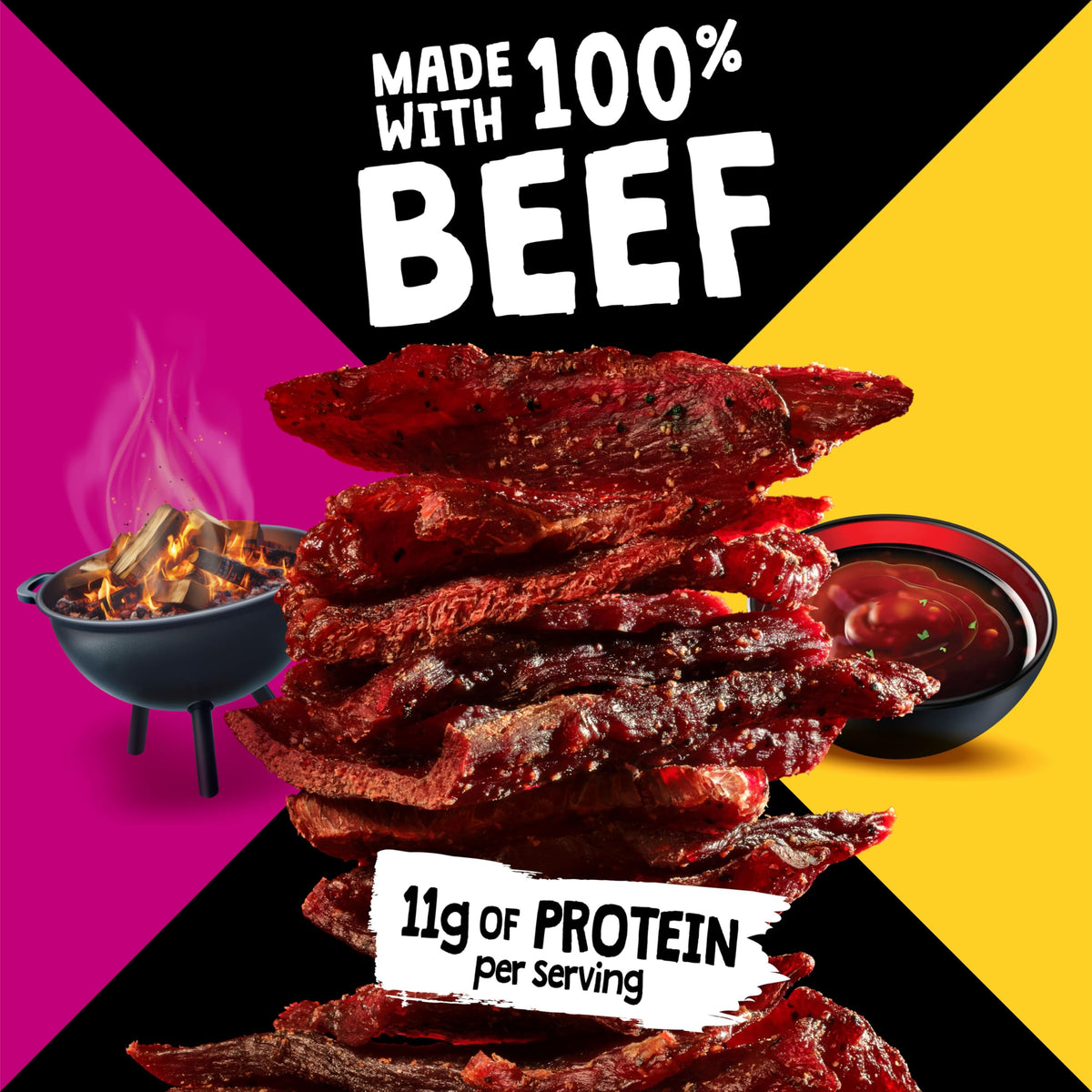 Jack Link's Duos nutrition panel highlights 11 g protein per serving.