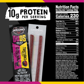 Close-up of DUOs Original Teriyaki sticks with smoky glaze