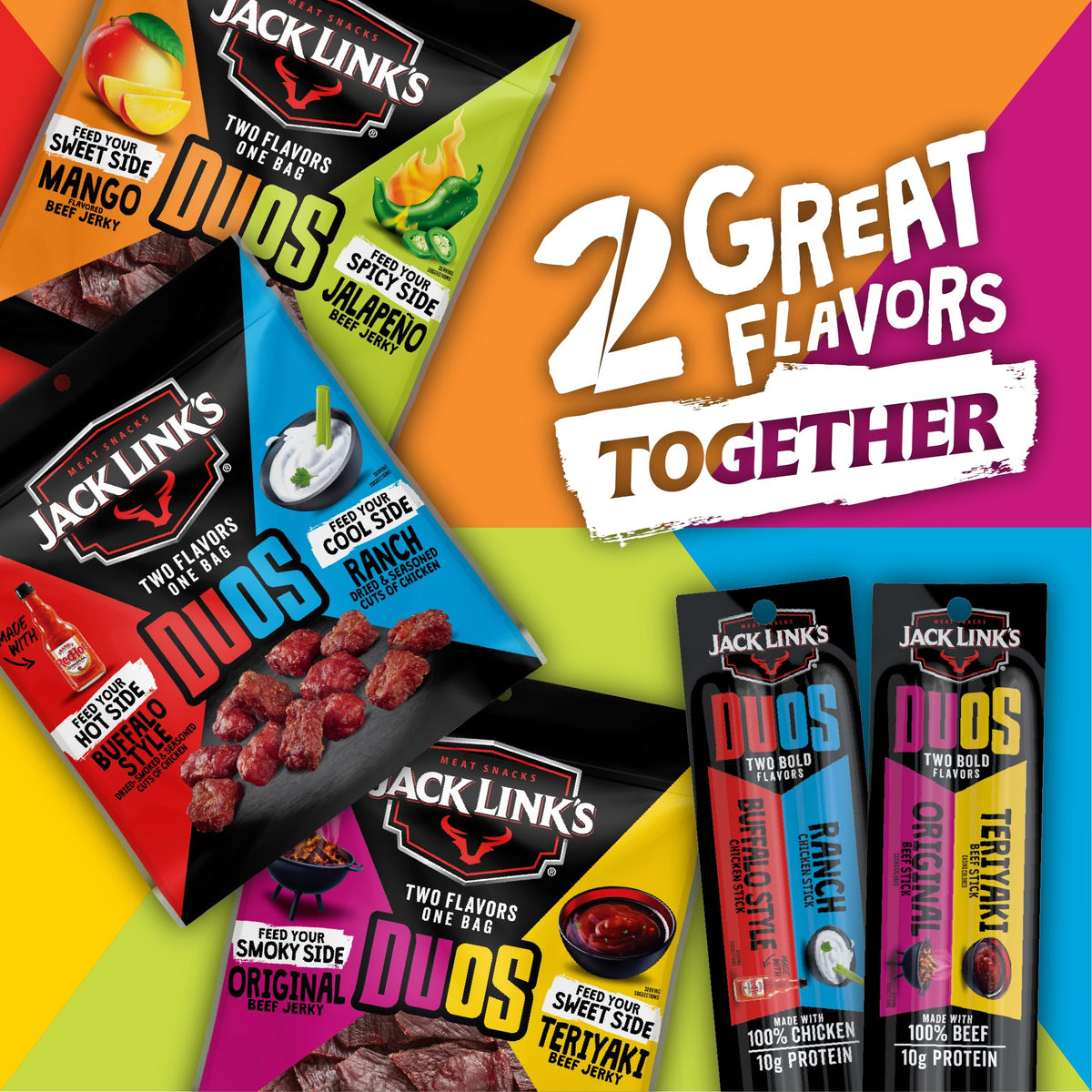 Jack Link's DUOs ten-pack with two sticks per serving