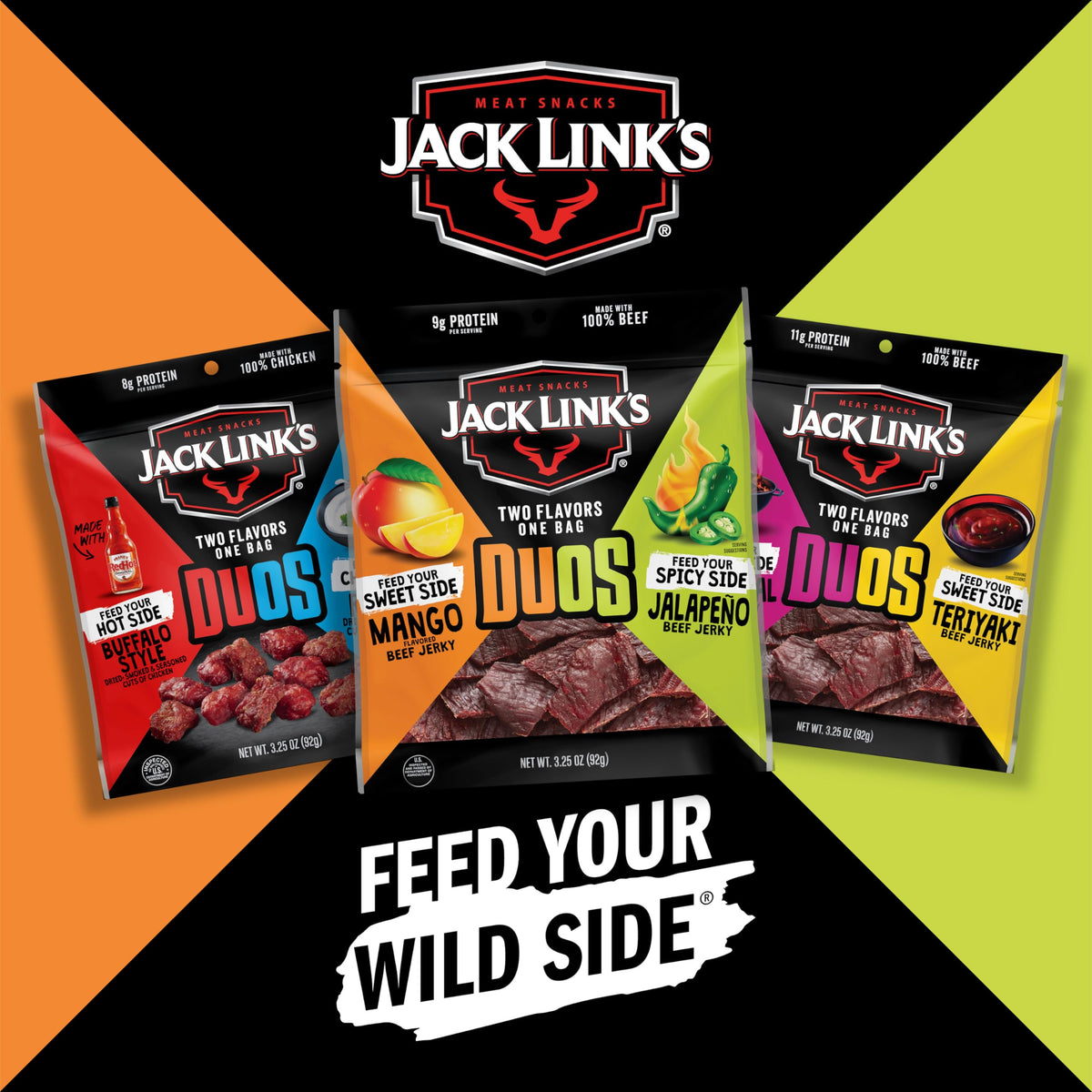 Gluten-free beef jerky option with 80 calories per serving.