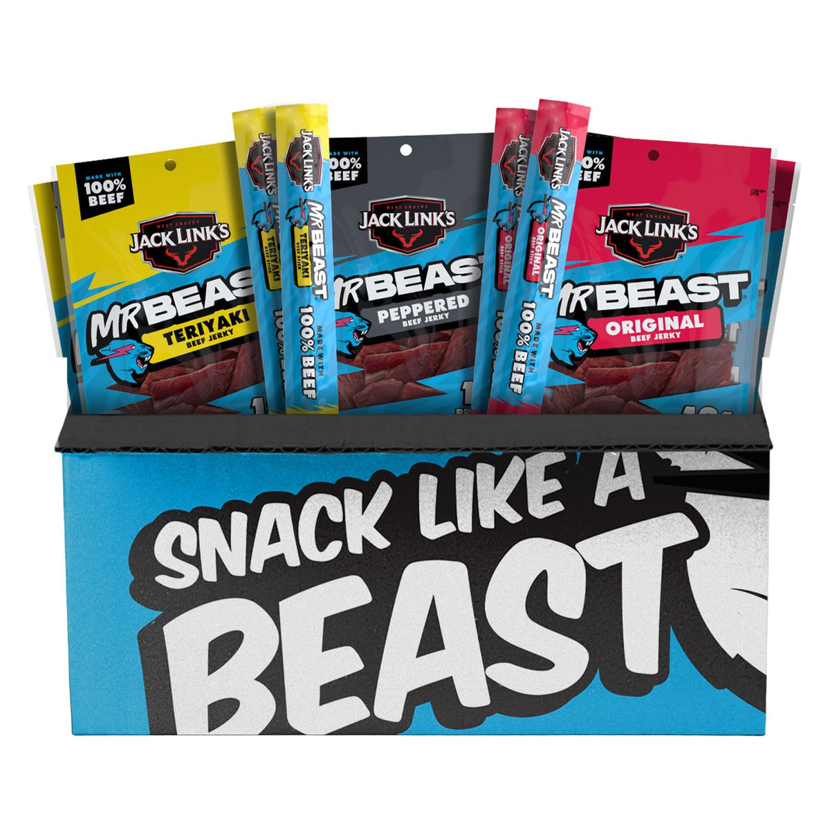 Jack Link's MrBeast beef jerky Original bag with protein-packed flavor for on-the-go snacking