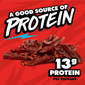 Beef jerky delivering 13g protein per serving supports active kids and families.