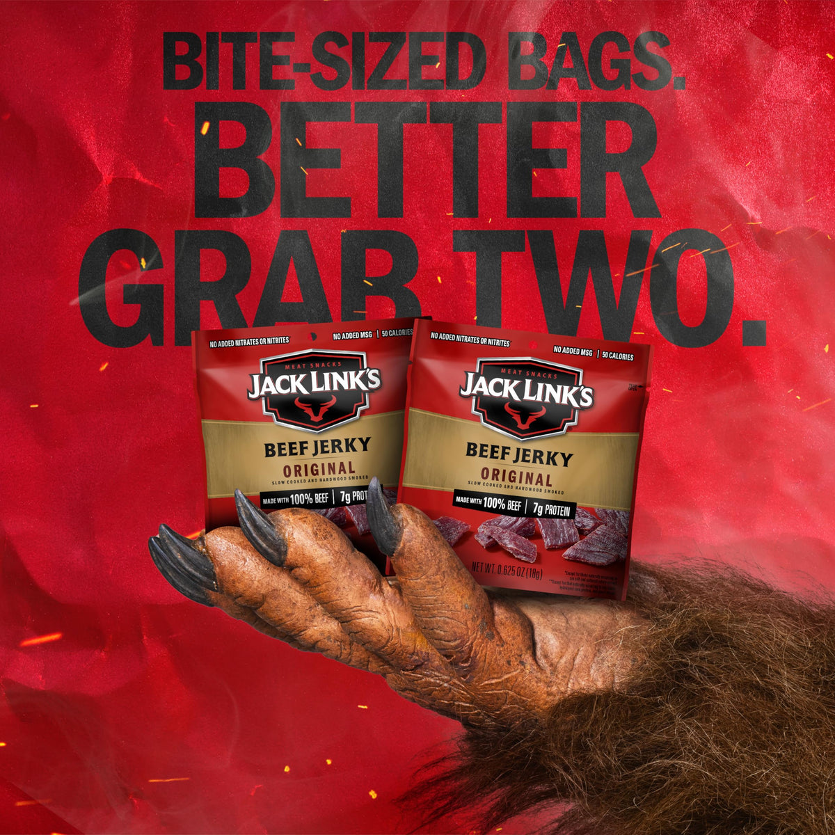 Packable for lunches and backpacks with Jack Link's jerky