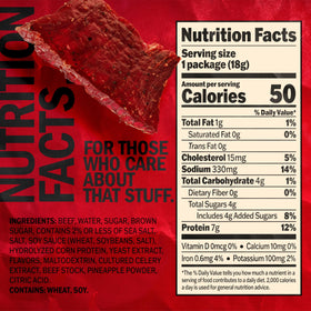 Close-up of Jack Link's Original packaging highlighting 20 single-serve bags