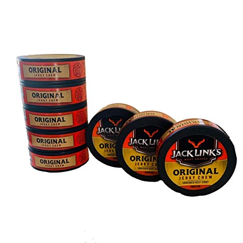 Jack Link's Original Jerky Chew can, portable on-the-go snack option.